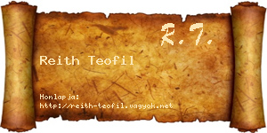 Reith Teofil névjegykártya